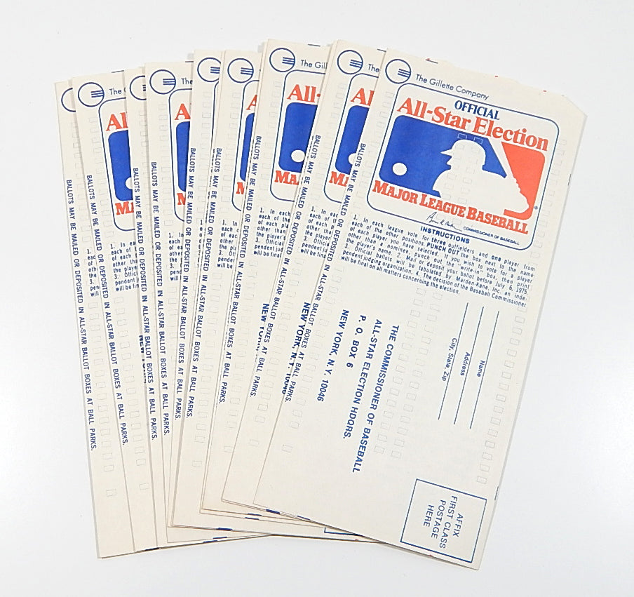 Lot of (12) 1975 MLB All Star Game Official Ballots Gillette Pic2