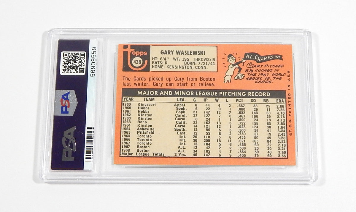 1969 Topps Gary Waslewski RC #438 Rookie PSA 8 (OC) Pic2