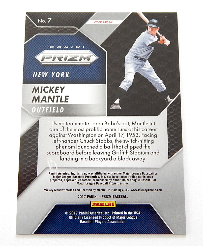 2017 Panini Prizm Silver Prizm Mickey Mantle #7 Yankees Pic2