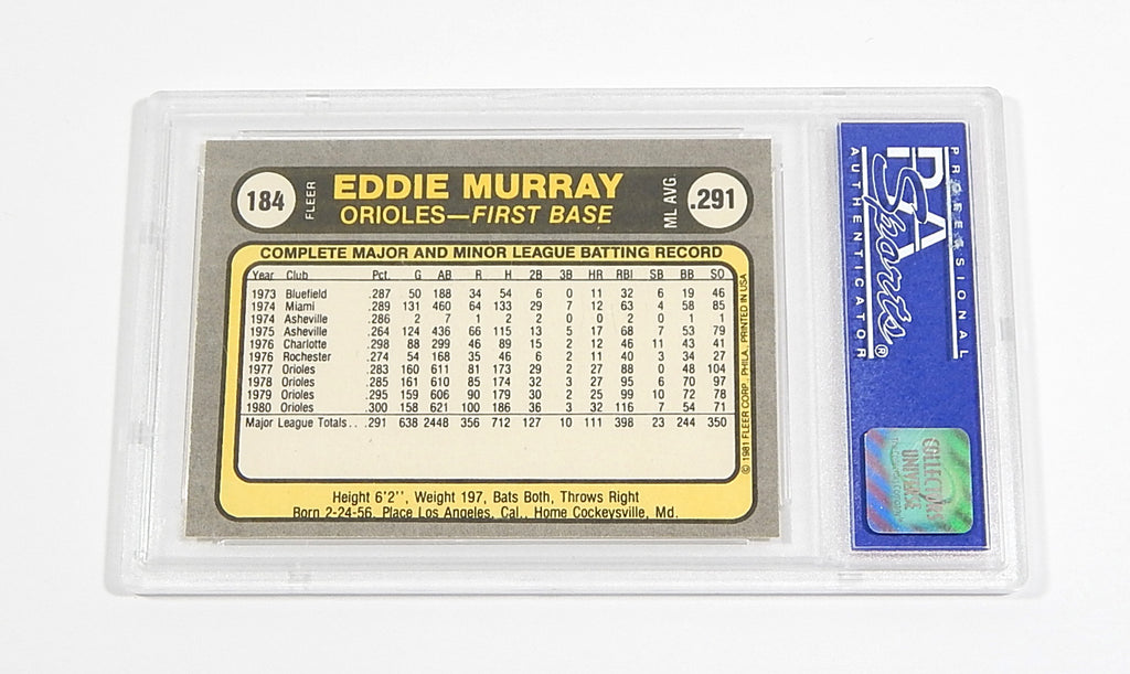1981 Fleer Eddie Murray #184 PSA 9 Pic2
