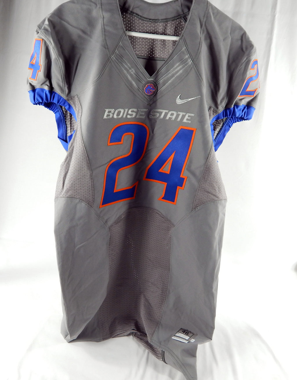 2012-17 Boise State Broncos #24 Game Issued Grey Jersey Football 46+4 DP84635