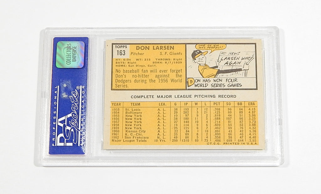 1963 Topps Don Larsen #163 Giants PSA 7 Pic2