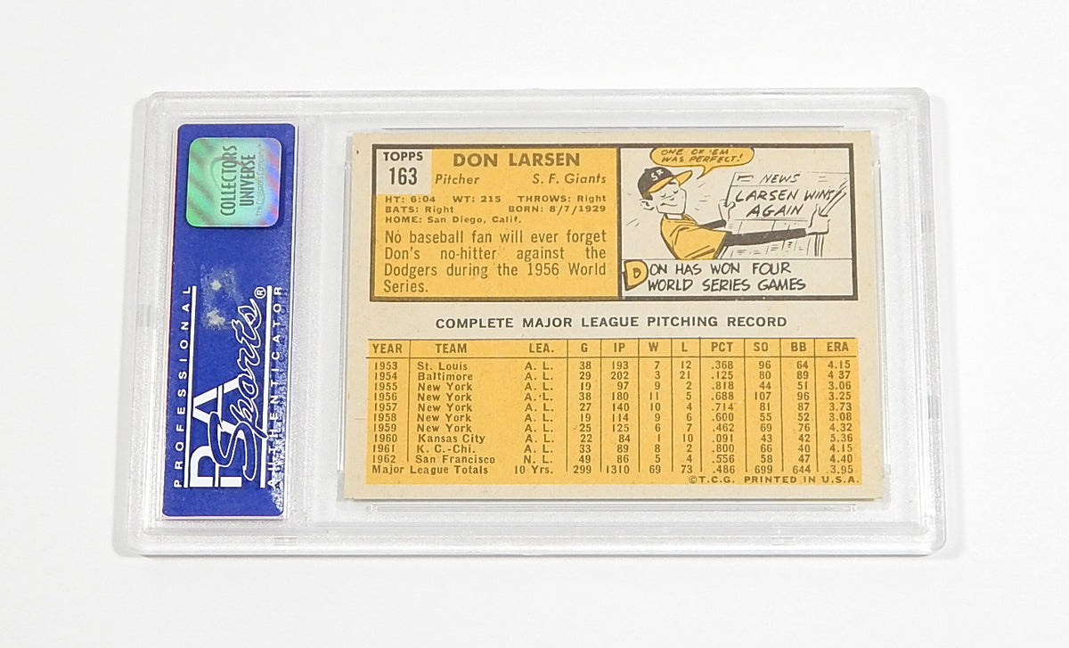 1963 Topps Don Larsen #163 Giants PSA 7 Pic2