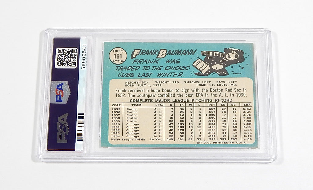 1965 Topps Frank Baumann #161 Cubs PSA 9 (OC) Pic2