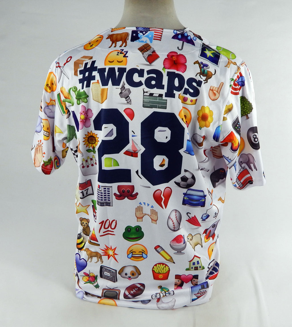 2016 West Michigan Whitecaps #28 Game Used White Jersey Emoji Night 48 DP72989 Pic2
