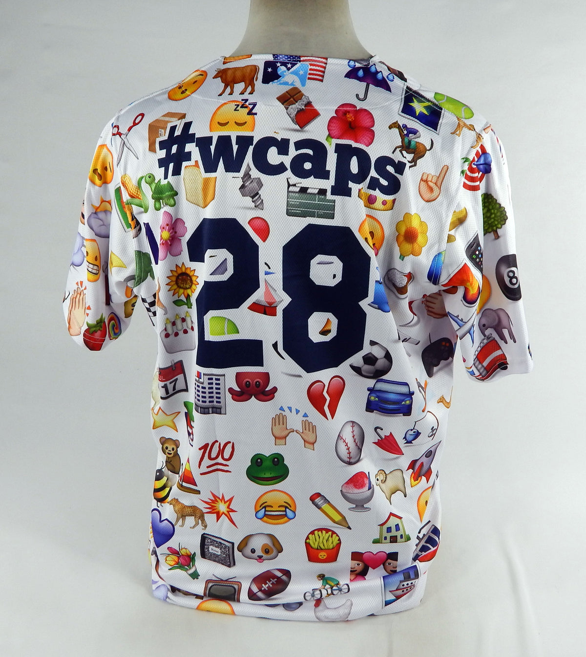 2016 West Michigan Whitecaps #28 Game Used White Jersey Emoji Night 48 DP72989 Pic2