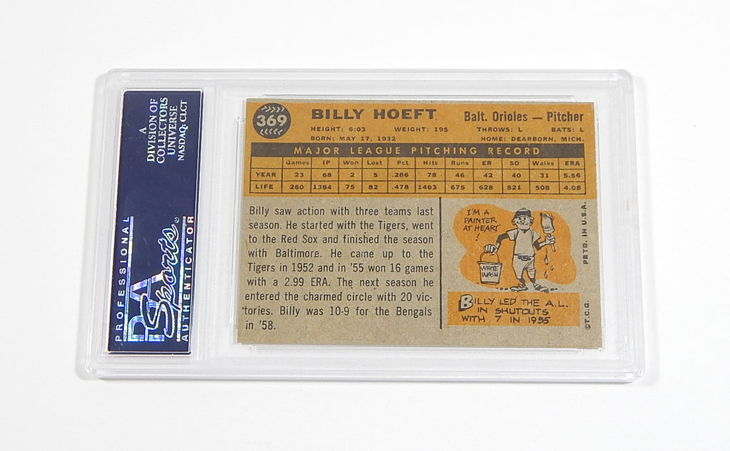 1960 Topps Billy Hoeft #369 Orioles PSA 5 Pic2