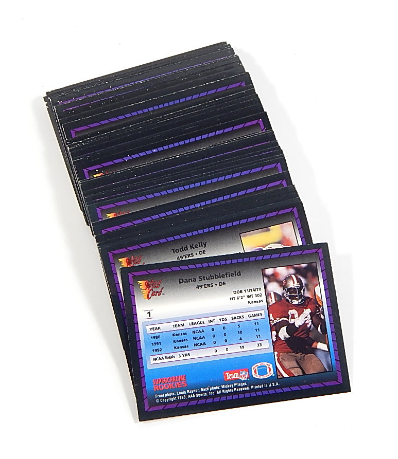 1993 Wild Card Superchrome Rookies Football Complete Set (50) Bettis Bledsoe Pic2
