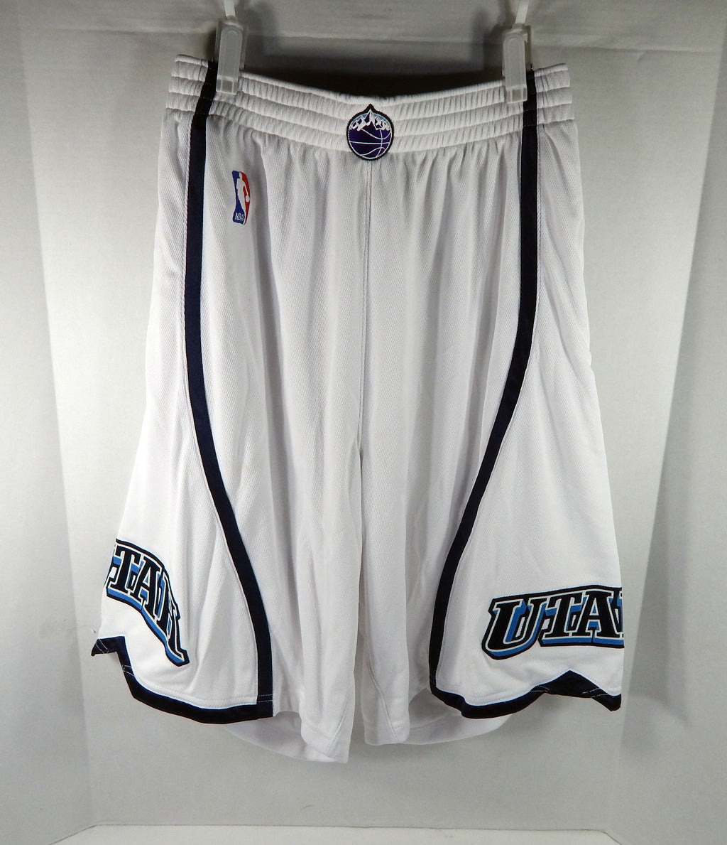 2000s Utah Jazz Game Issued White Shorts 36 DP68745