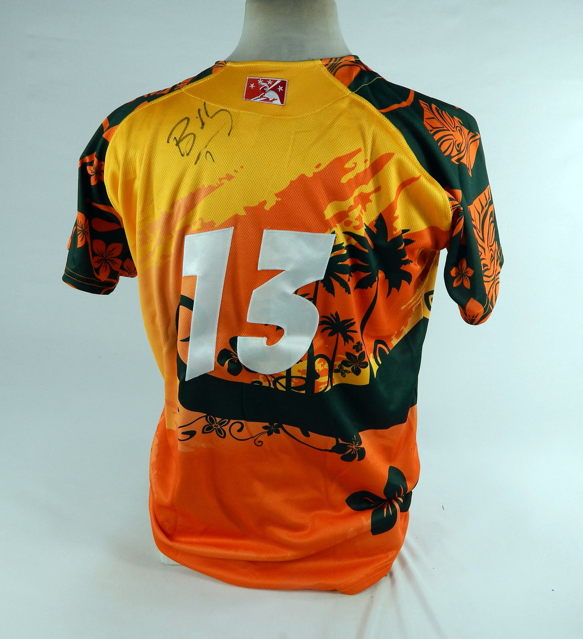 2014 Greensboro Grasshoppers #13 Game Used Signed Yellow Jersey Jimmy Buffett Pic2