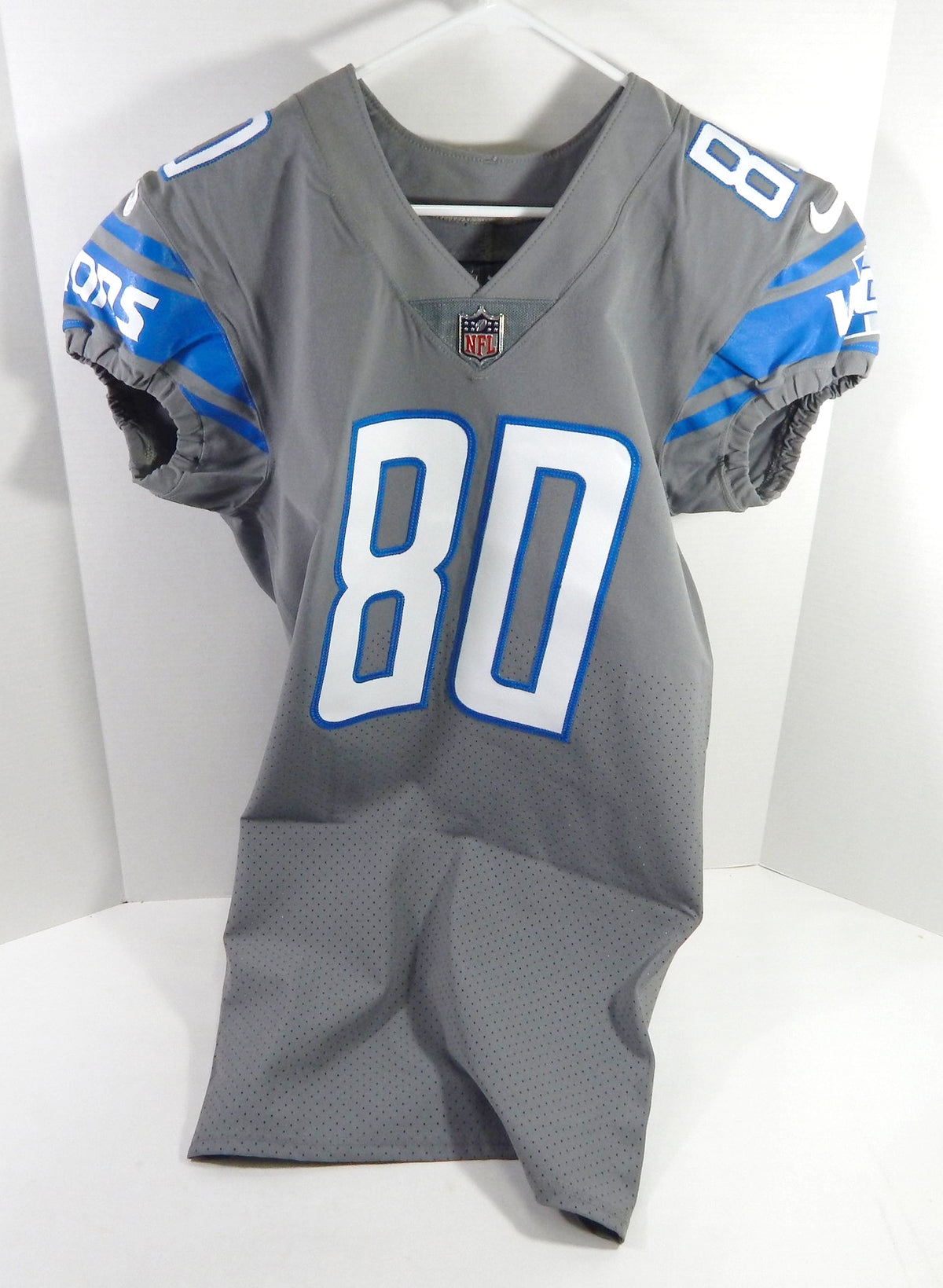 2022 Detroit Lions Bryant Johnson #80 Game Issued Grey Jersey Color Rush 40 16 Pic2