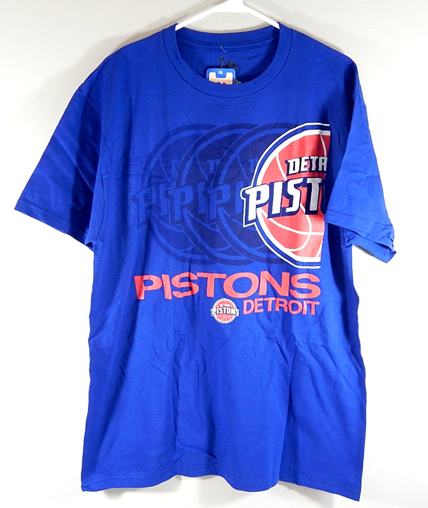 Detroit Pistons Hookup Logo T-Shirt Shirt Majestic Adult Size Medium Blue New