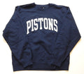 Detroit Pistons Script Logo Gear For Sports Crewneck Sweatshirt Navy New XL