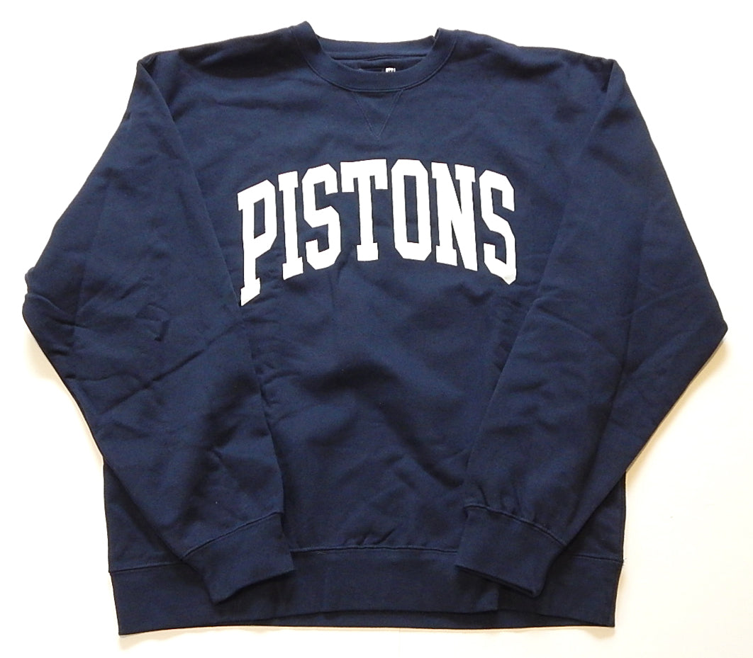 Detroit Pistons Script Logo Gear For Sports Crewneck Sweatshirt Navy New XL