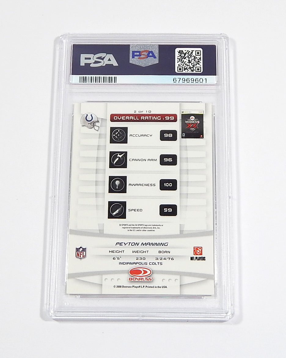 2008 Donruss 7-11 Madden '09 Peyton Manning #2 PSA 9 Pic2
