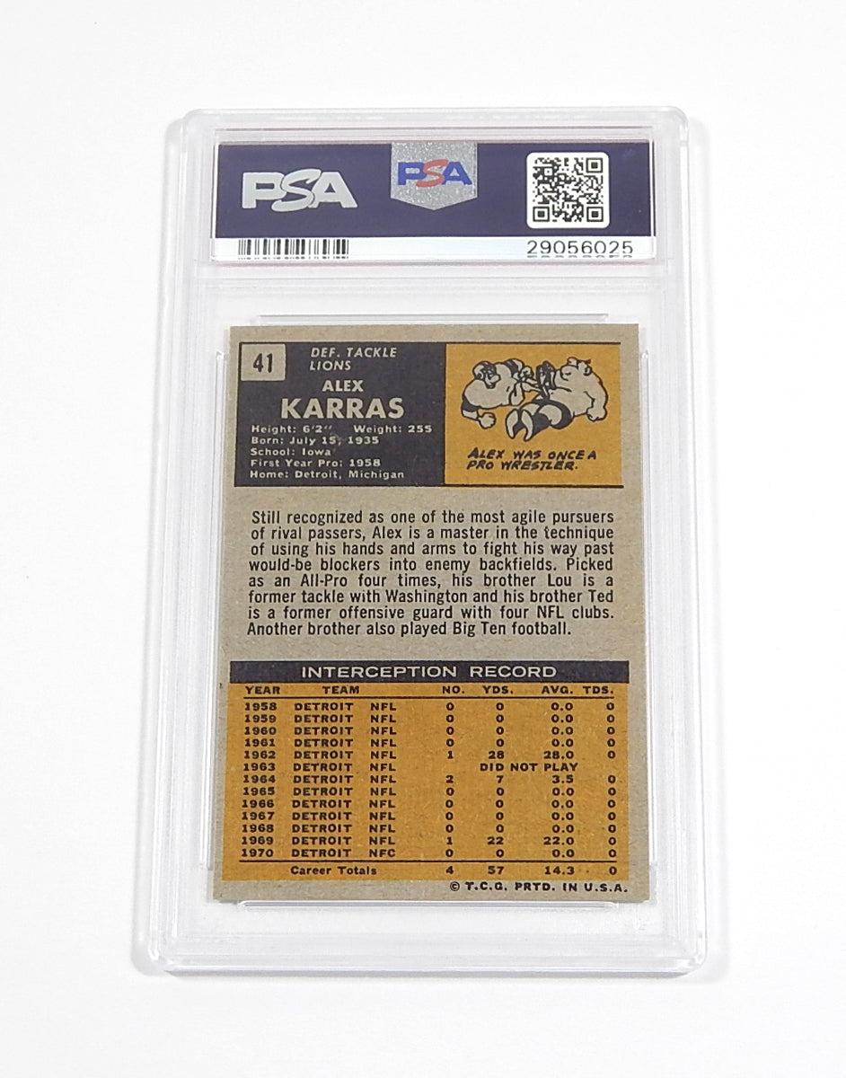 1971 Topps Alex Karras #41 Lions PSA 6 Pic2