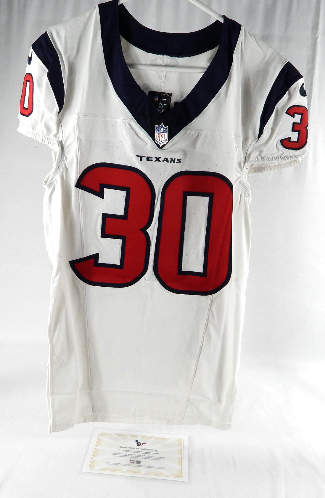 2023 Houston Texans Larry Rountree III #30 Game Issued Ps Used White Jersey 40 6