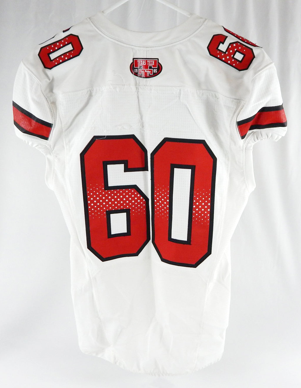 2022 Texas Tech Red Raiders #60 Game Used White Jersey Football NP Rem 44 060 Pic2