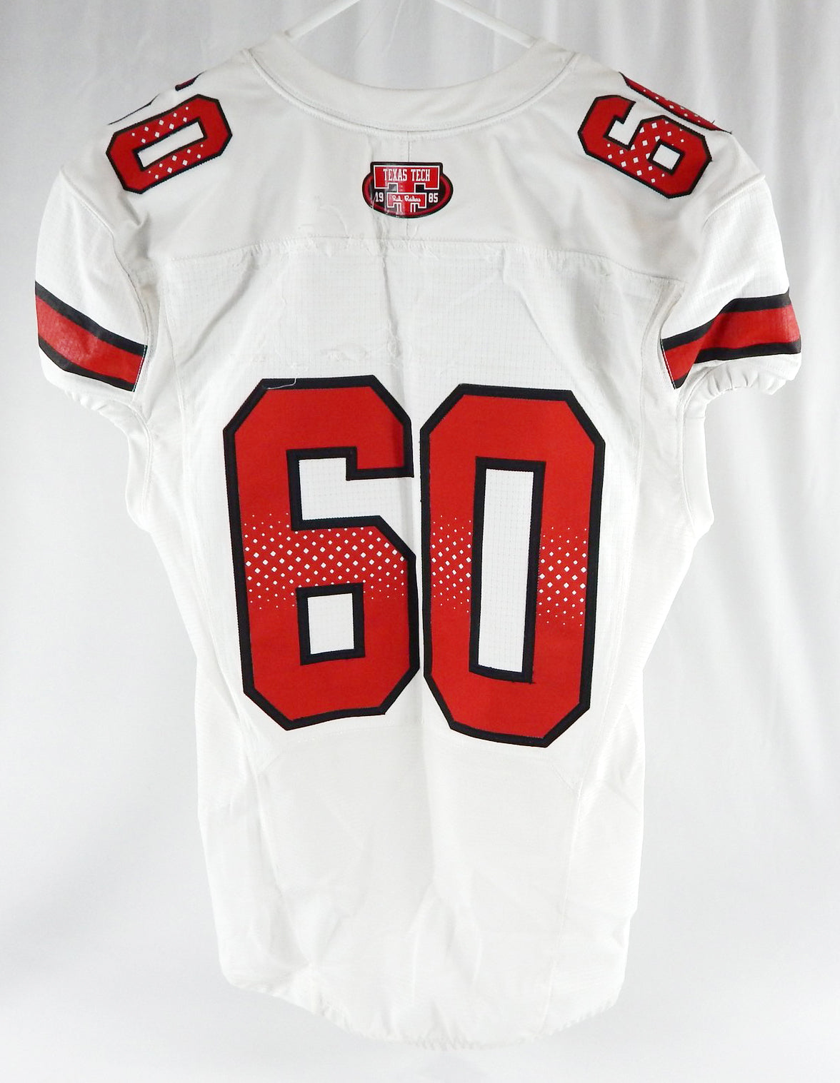 2022 Texas Tech Red Raiders #60 Game Used White Jersey Football NP Rem 44 060 Pic2
