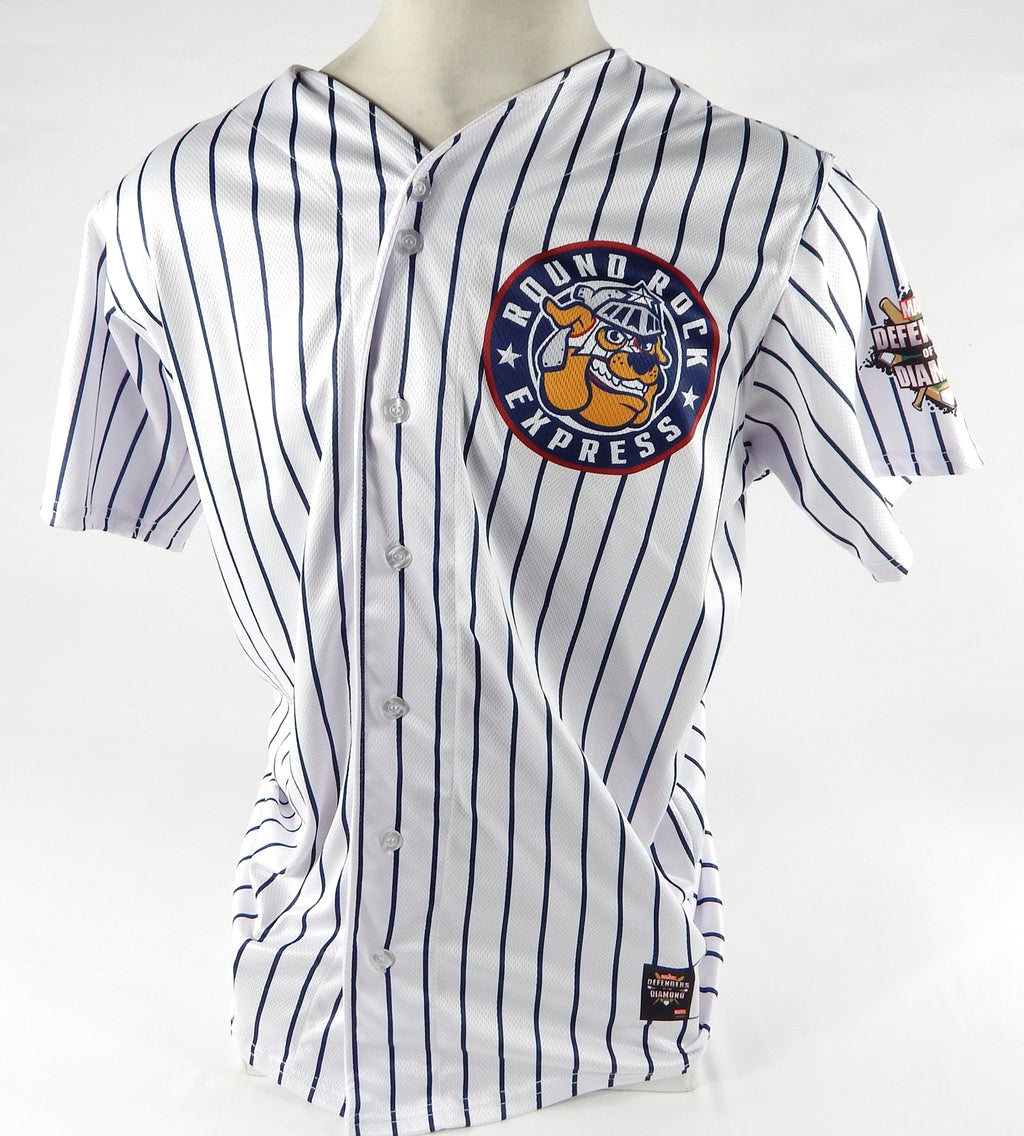 2023 Round Rock Express #64 Game Issued Pos Used White Jersey Marvel Defenders 4