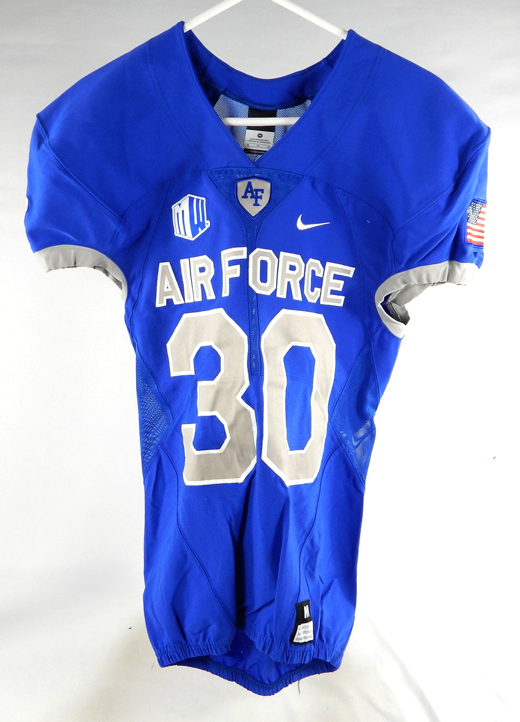 2019 Air Force Falcons #30 Game Used Blue Jersey Name Plate Removed M DP80935