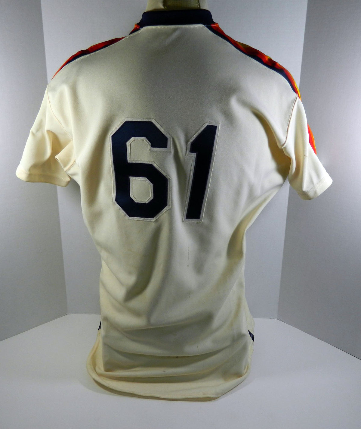 1989 Houston Astros #61 Game Used Cream Jersey Name Plate Removed DP08429