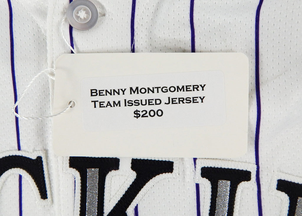 2025 Colorado Rockies Benny Montgomery #62 Game Issued White Jersey 46 270