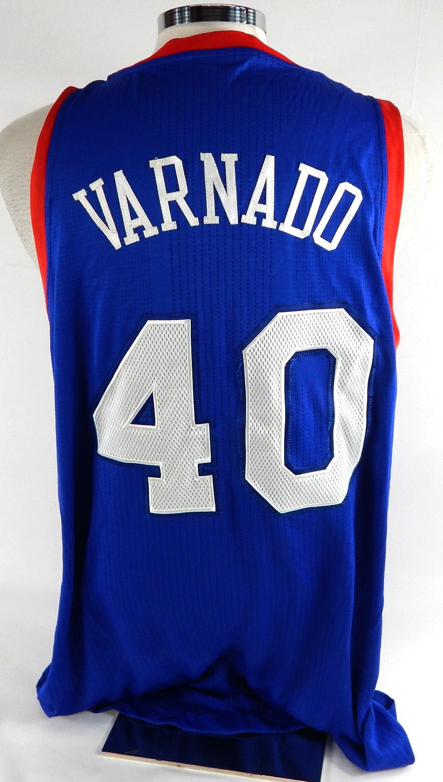2013-14 Philadelphia 76ers Jarvis Varnado #40 Game Issued Blue Jersey Iverson6 Pic2