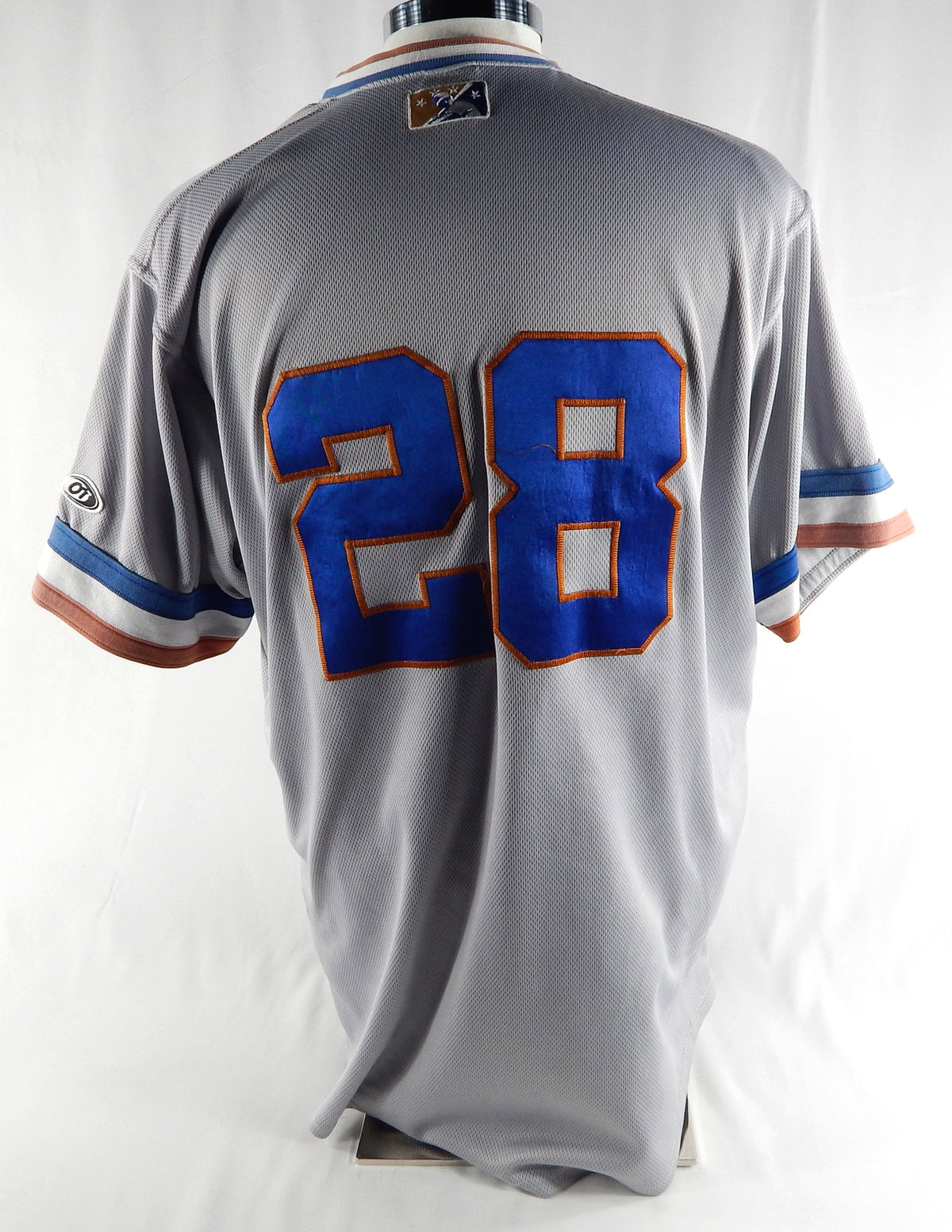 2022-24 Durham Bulls #28 Game Used Grey Jersey Name Plate Removed 48 554 Pic2