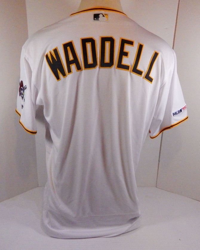 2019 Pittsburgh Pirates Brandon Waddell # Game Issued White Jersey 150 P 336