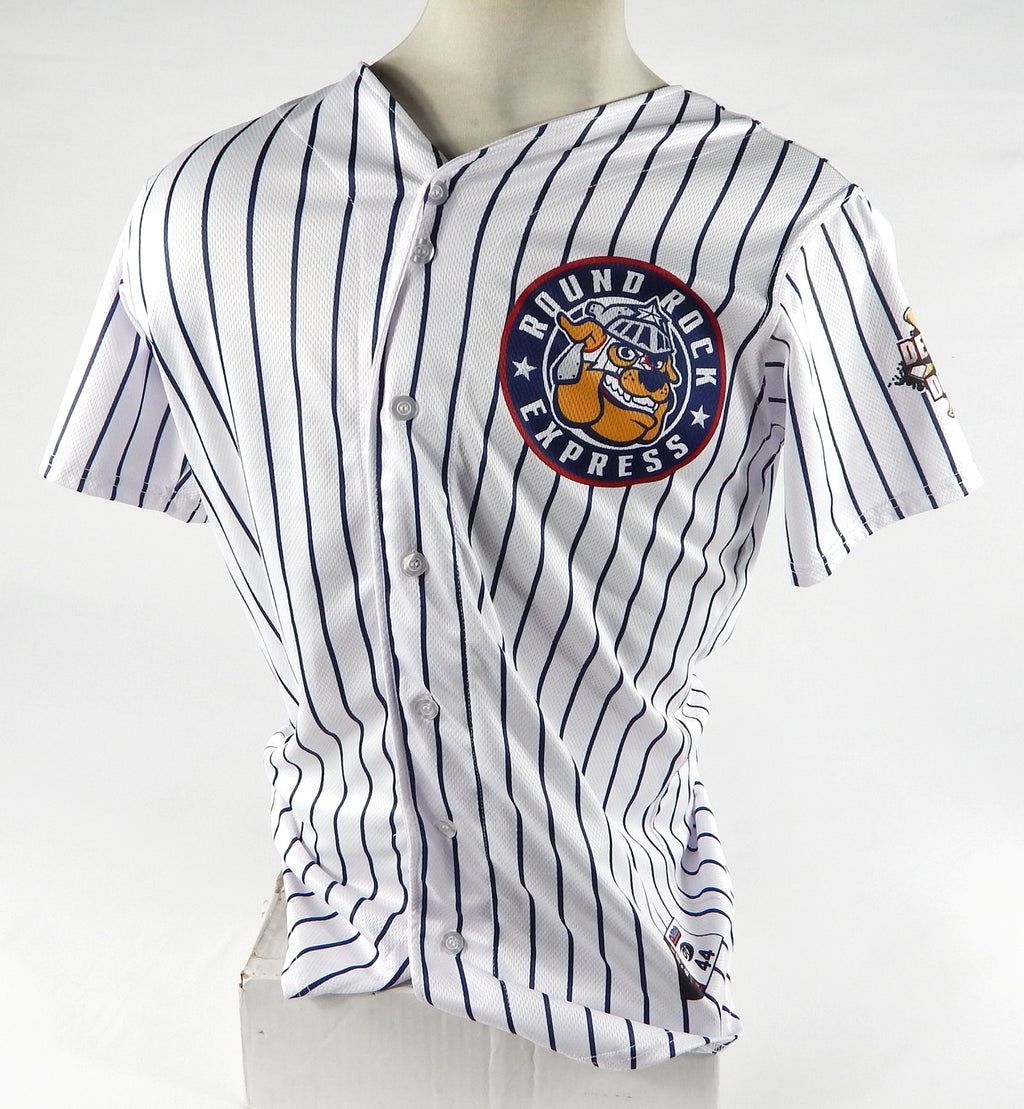 2023 Round Rock Express #77 Game Issued Pos Used White Jersey Marvel Defenders 7