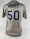 2022 Las Vegas Aviators Austin Pruitt #50 Game Used Grey Jersey 44 DP68006