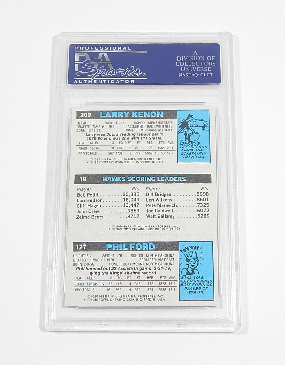 1980-81 Topps Phil Ford / John Drew / Larry Kenon #41 PSA 9 Pic2