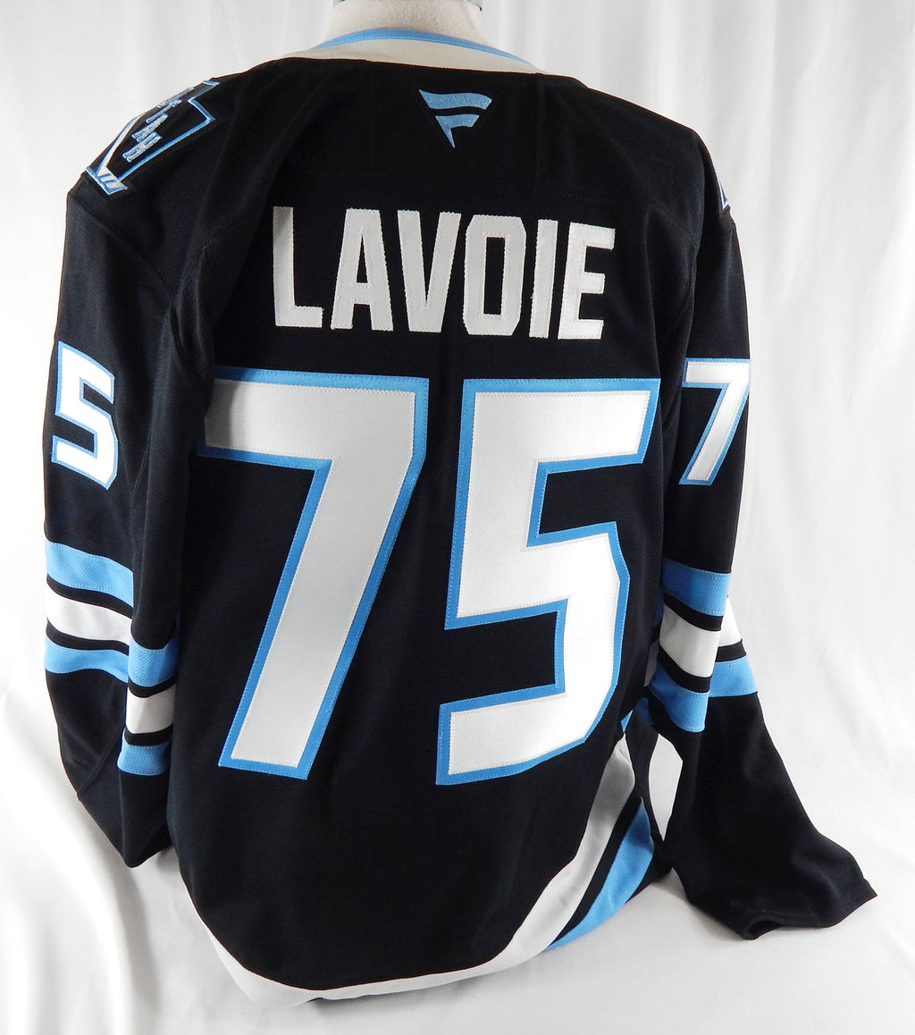 2025-26 Utah Mammoth Tomas Lavoie #75 Game Issued Black Jersey Set 1 56 325 Pic2
