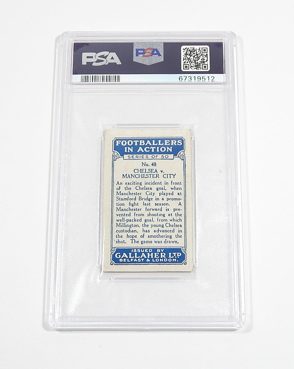 1928 Gallaher Ltd. Footballers In Action Chelsea / Manchester City #48 PSA 4 Pic2