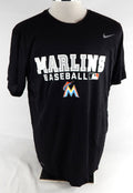 2017 Miami Marlins #30 Game Used Black Training Shirt XL 440
