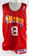 1990s Atlanta Hawks #8 Game Issued Red Practice Jersey XXXL 910