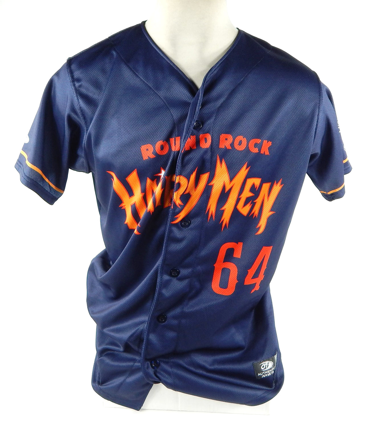 2020 Round Rock Hairy Men #64 Game Used Signed Blue Jersey Collegiate SummerBall