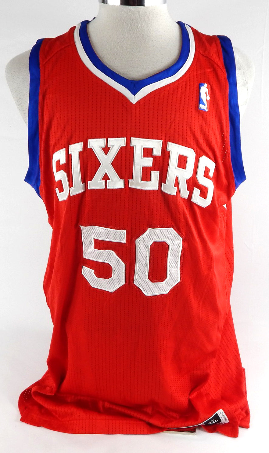 2012-13 Philadelphia 76ers Lavoy Allen #50 Game Issued Red Jersey 2XL 949