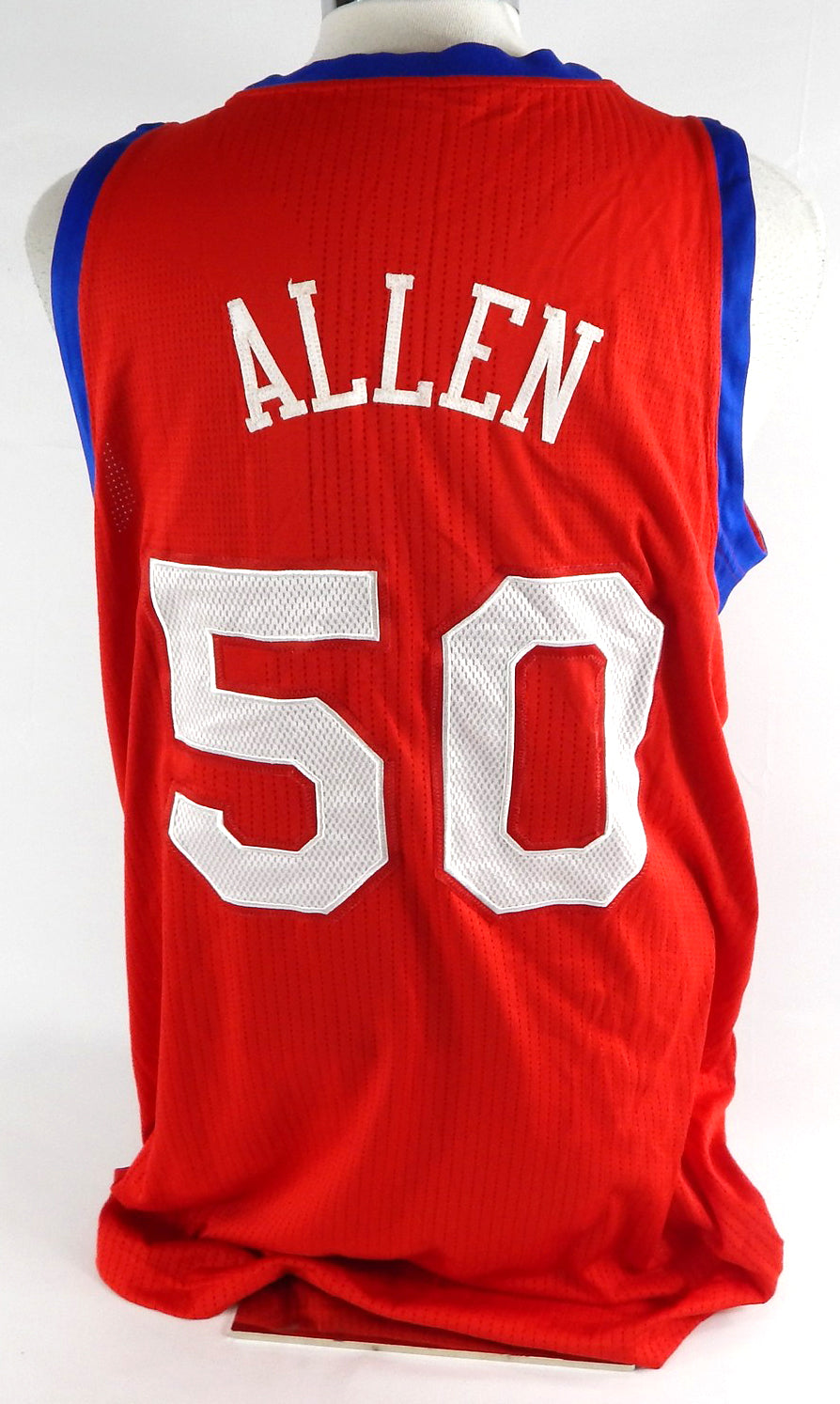 2012-13 Philadelphia 76ers Lavoy Allen #50 Game Issued Red Jersey 2XL 949 Pic2