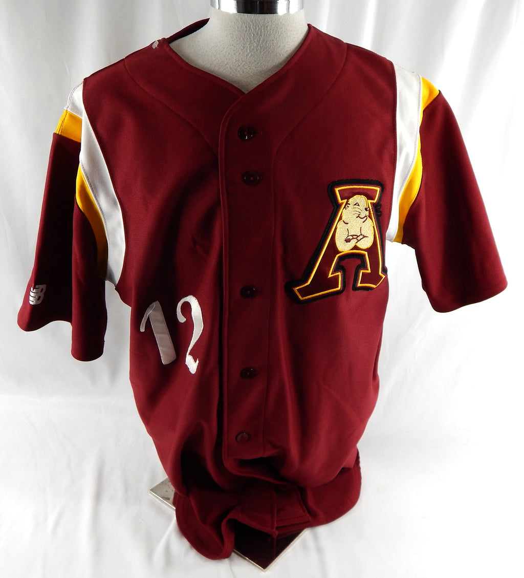 2012 Abilene Prairie Dogs Bobby Brown #12 Game Used Maroon Jersey ULB 48 096