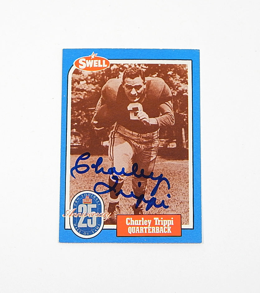 1988 Swell Football Greats Charley Trippi #117 Signed On Card Auto