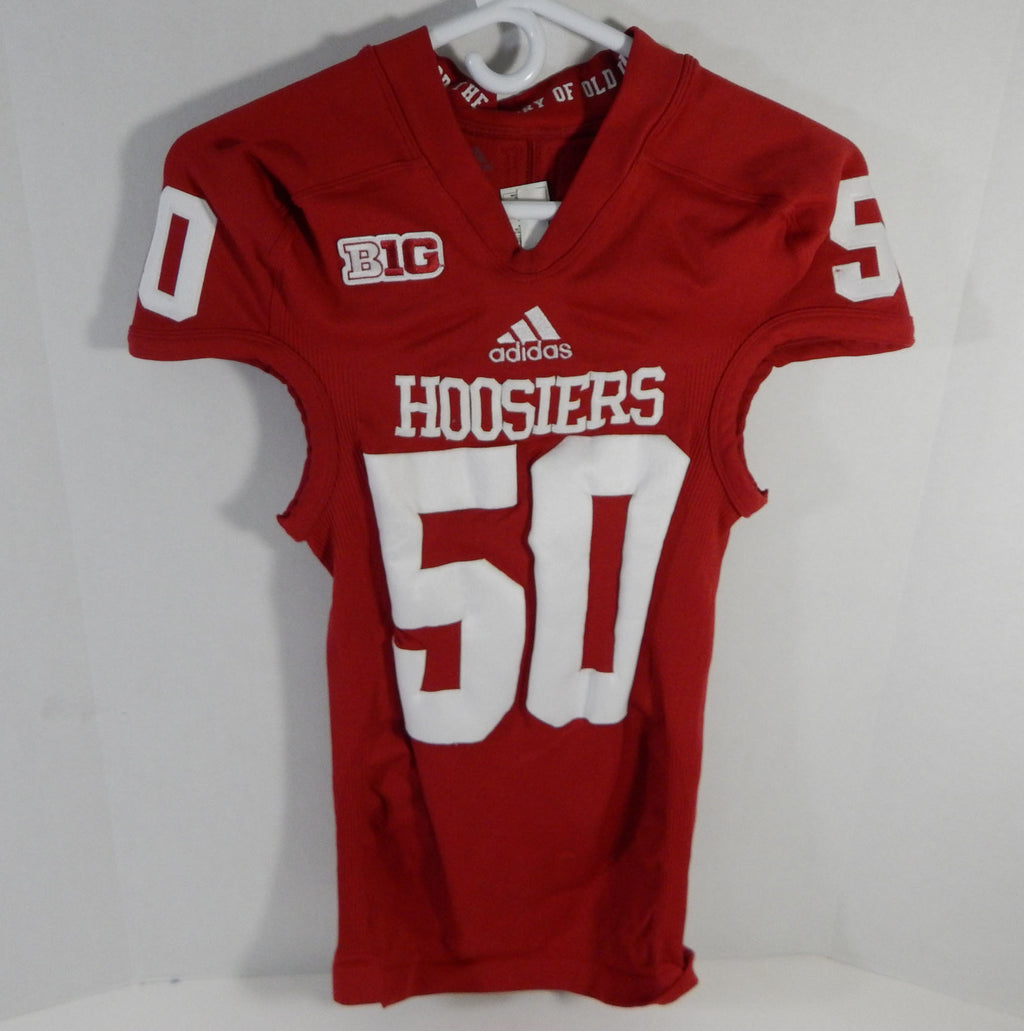 2012 Indiana Hoosiers #50 Game Used Red Jersey Nameplate Removed M DP14151