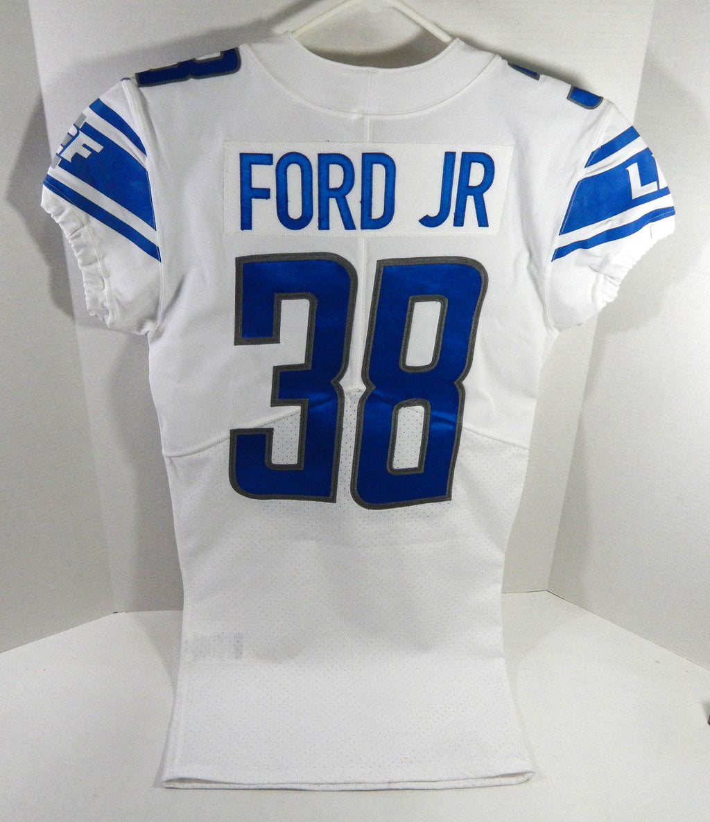 2017 Detroit Lions Mike Ford Jr #38 Game Issued White Jersey 38 630