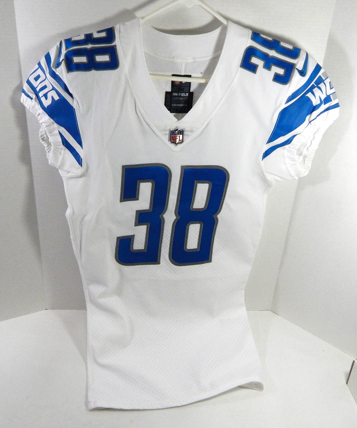 2017 Detroit Lions Mike Ford Jr #38 Game Issued White Jersey 38 630 Pic2