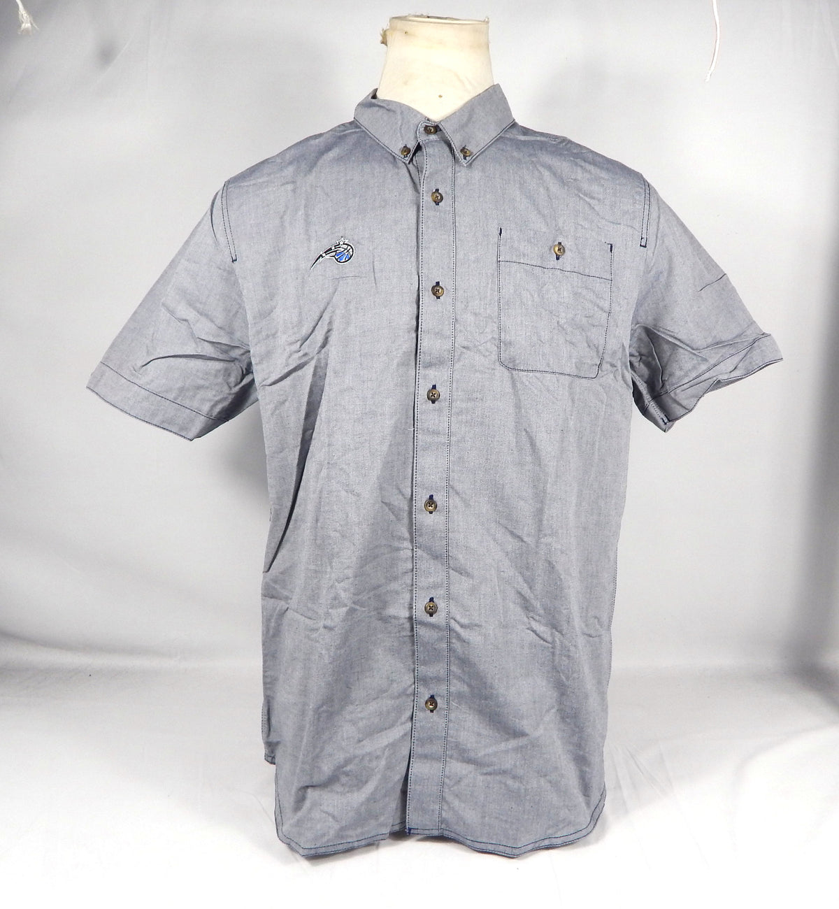 2013-14 Orlando Magic Team Issued Grey Button Up Polo Shirt XL 712995S