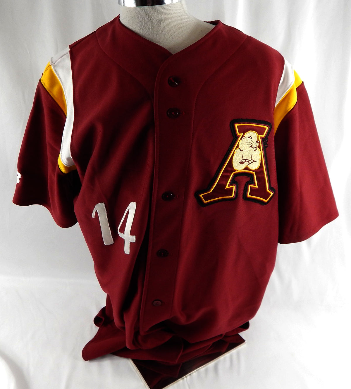 2012 Abilene Prairie Dogs Braden Tullis #14 Game Used Maroon Jersey ULB 48 098