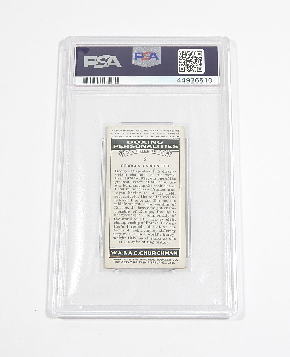 1938 WA & AC Churchman Boxing Personalities Georges Carpenter #8 PSA 4 Pic2