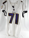 2022 Baltimore Ravens #71 Game Issued White Jersey NP Rem 44 656