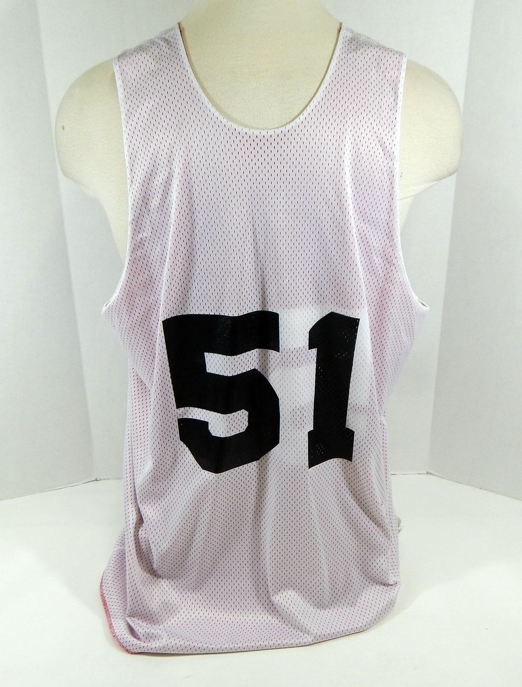 1990s Atlanta Hawks #51 Game Issued Red White Reversible Practice Jersey 054 Pic2